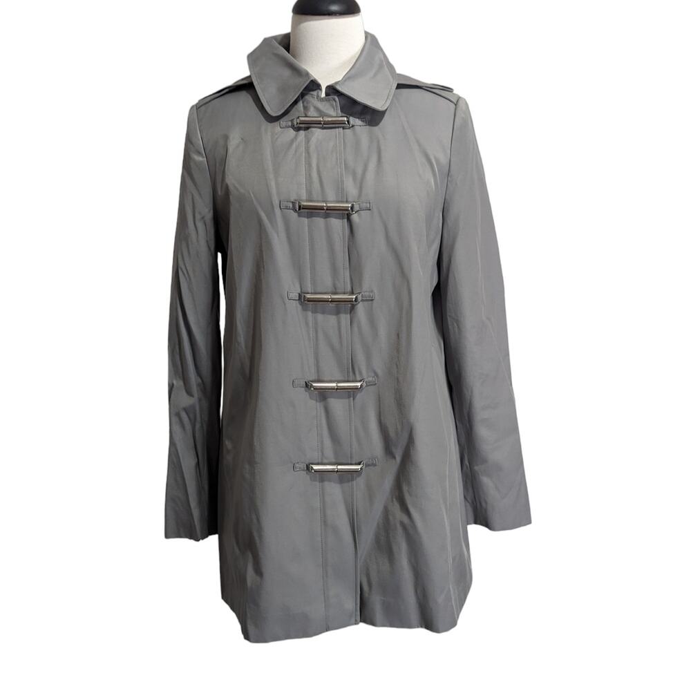 New Calvin Klein Womens Graphite Gray Jacket with Detachable Hood Size Med